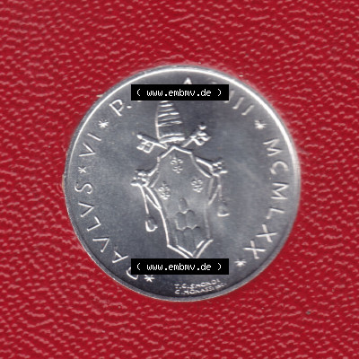 Münzen Vatikan Eurovorläufer, Umlaufmünze vor Euroeinführung 1970-1977, 5 Lira, 5 Lire (2) Sammlung