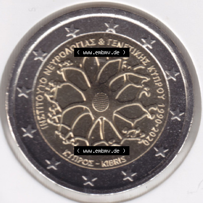 Münzen Euromünzen 2 Euro 2020, Zypern Institut für Neurologie und Genetik. 2 Euro Gedenkmünze, gültiges Zahlungsmittel in... Sammlung