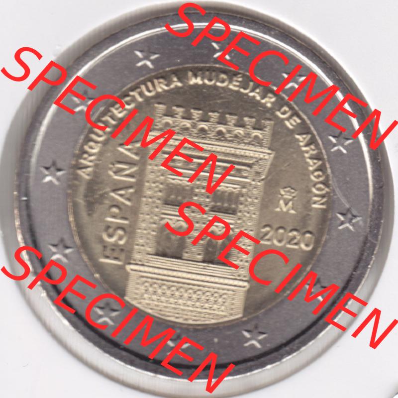 Münzen Euromünzen 2 Euro 2020, Spanien UNESCO Mudejar Architektur in Aragon. 2 Euro Gedenkmünze, gültiges Zahlungsmittel in allen Eurostaaten / Euroländern.... Sammlung