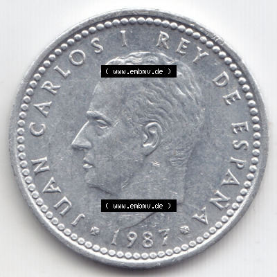 Münzen Spanien Eurovorläufer, Umlaufmünze vor Euroeinführung 1982-1989, 1 Peseta, 1 Pesete 1987 (2) Sammlung