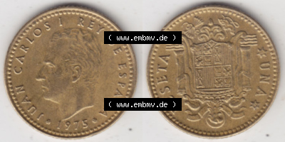Münzen Spanien Eurovorläufer, Umlaufmünze vor Euroeinführung 1975-1975, 1 Peseta, Pesete 1979 (3) Sammlung