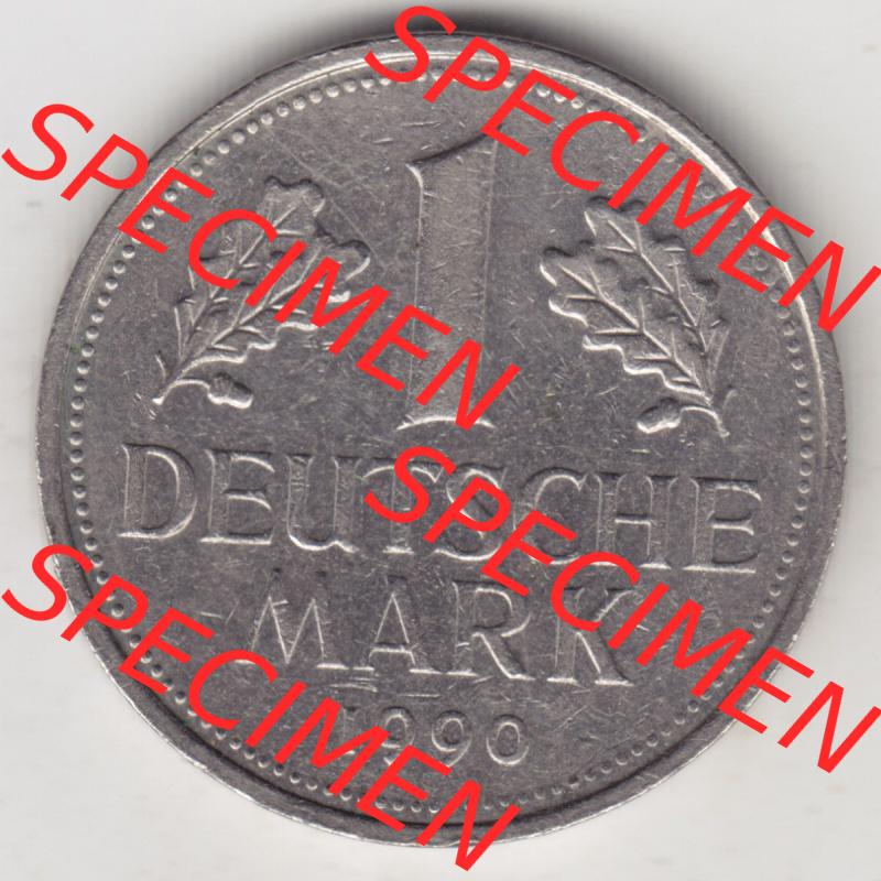 Münzen Deutschland 1990-2001, 1 Deutsche Mark 1990 A. Vorderseite der Münze aus Deutschland Sammlung