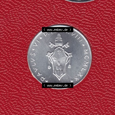 Münzen Vatikan Eurovorläufer, Umlaufmünze vor Euroeinführung 1970-1977, 1 Lira, 1 Lire (2) Sammlung