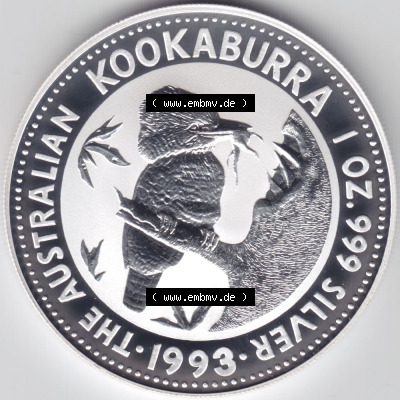 Münzen Australien Silbermünze 1993 (4) Sammlung
