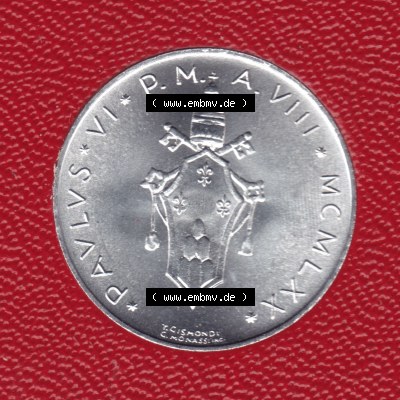 Münzen Vatikan Eurovorläufer, Umlaufmünze vor Euroeinführung 1970-1977, 10 Lira, 10 Lire (2) Sammlung