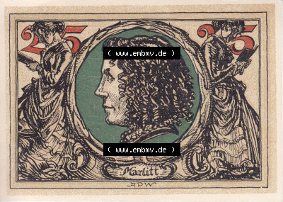 Notgeldscheine aus Arnstedt 1921, 25 Pfennig a (2) Sammlung