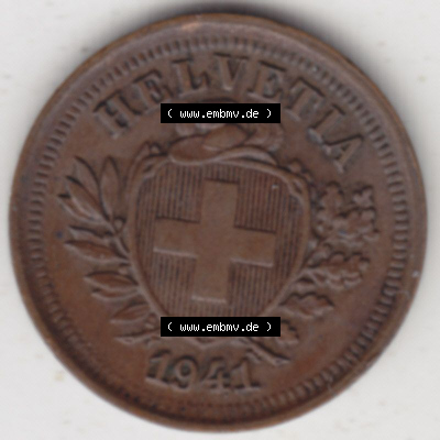 Münzen Schweiz Eurovorläufer, Umlaufmünze 1850-1941, 1 Rappen (2) Sammlung