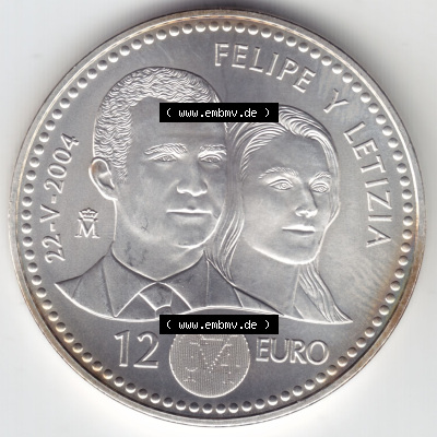 Münzen Spanien Silbermünze 2004 (2) Sammlung