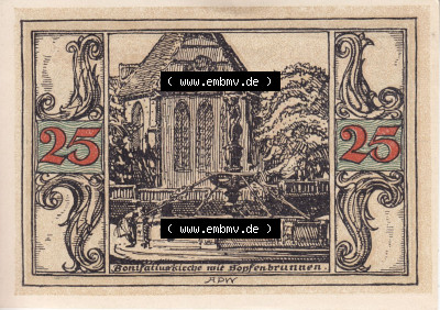 Notgeldscheine aus Arnstedt 1921, 25 Pfennig r (2) Sammlung