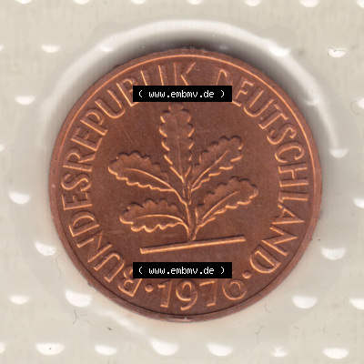 Münzen Deutschland Münzsätze Deutsche Mark Stempelglanz 1976, 2 Pfennig (2) Sammlung
