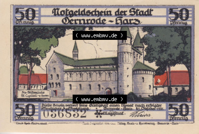 Notgeldscheine aus Gernrode 1921, 50 Pfennig 1 (1) Sammlung