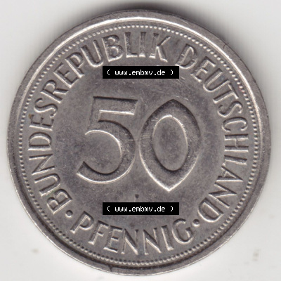 Münzen Deutschland 50 Pfennig der Deutschen Mark 1950-2001, 50 Pfennig 1983 J (1) Sammlung