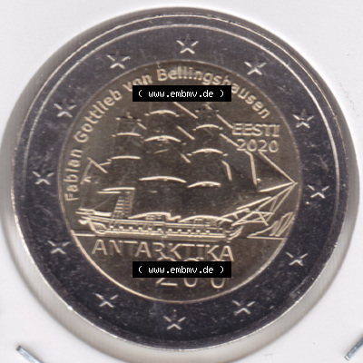 Münzen Euromünzen 2 Euro 2020, Estland, Entdeckung der Antarktis. 2 Euro Gedenkmünze, gültiges Zahlungsmittel in allen Eurostaaten... Sammlung
