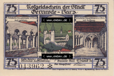 Notgeldscheine aus Gernrode 1921, 75 Pfennig 2 (1) Sammlung