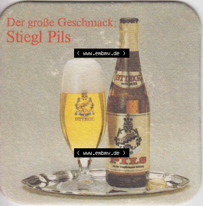 Bierdeckel Salzburger Stiegl-Bier, Der große Geschmack Stiegl Pils (3) Sammlung