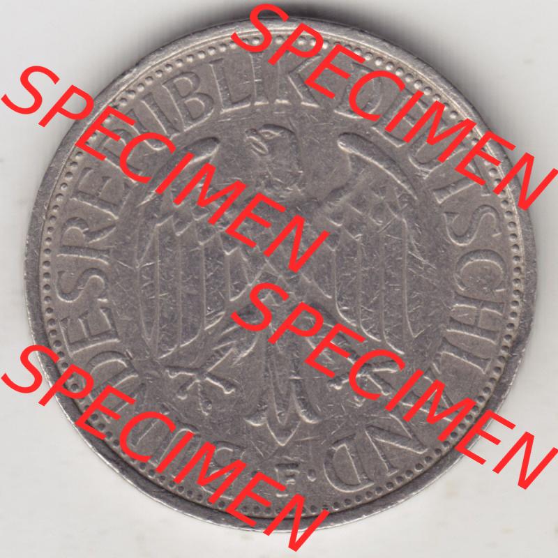 Münzen Deutschland 1950-2001, 1 Deutsche Mark 1972 F. Rückseite der Münze aus Deutschland Sammlung