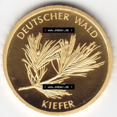 Münzen Deutschland 20 Euro Goldmünzen Deutscher Wald, 1/8 Unze Gold 2013. Rückseite einer Münze aus dem Deutschen Kaiserreich... Sammlung