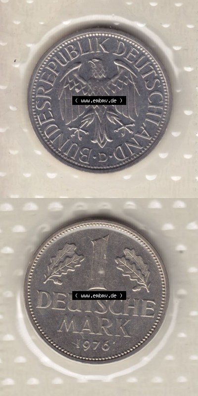 Münzen Deutschland Münzsätze Deutsche Mark Stempelglanz 1976, 1 DM-Mark (5) Sammlung