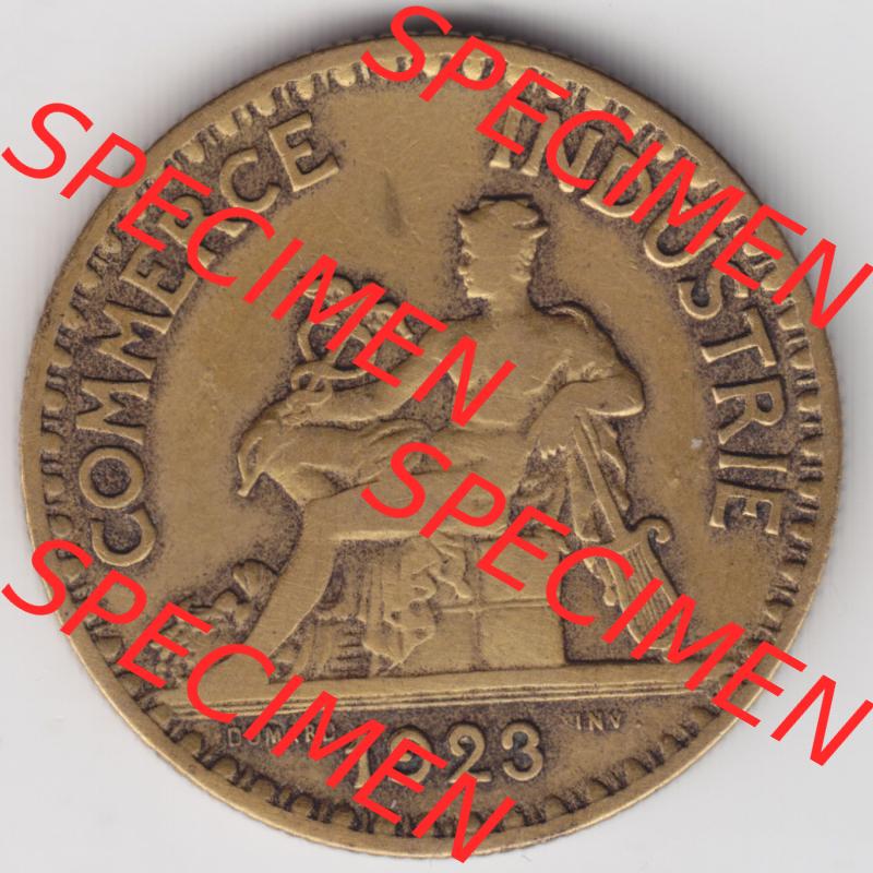 Münzen Frankreich Eurovorläufer, Umlaufmünze vor Euroeinführung 1920-1927, 2 Francs, Franken 1923. Rückseite einer Münze aus Europa als Digitales... Sammlung