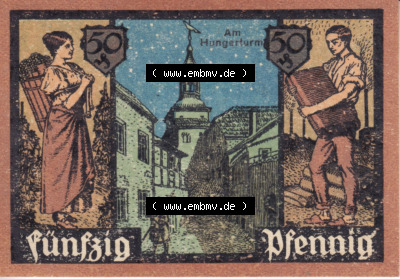 Notgeldscheine aus Grünberg 1921, 50 Pfennig 1 (2) Sammlung