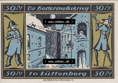 Notgeldscheine aus Lütjenburg 1921, 50 Pfennig, 2. Der erste Schuß (2) Sammlung