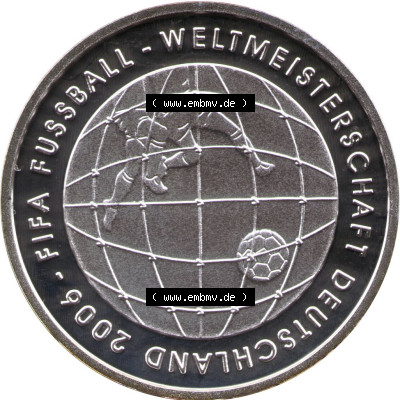 Münzen Euromünzen 2005, Deutschland 10 Euro Sondermünze 2005, 10 Euro Fussball WM 2006 in Deutschland (1) Sammlung