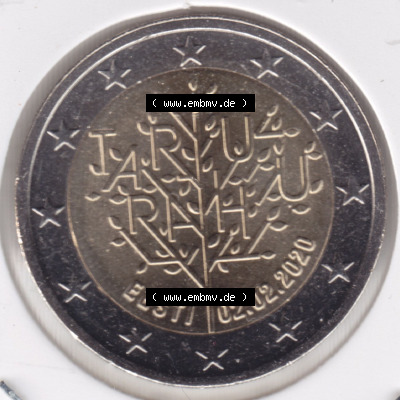 Münzen Euromünzen 2 Euro 2020, Estland Frieden von Tartu. 2 Euro Gedenkmünze, gültiges Zahlungsmittel in allen Eurostaaten... Sammlung