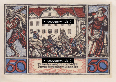 Notgeldscheine aus Arnstedt 1921, 50 Pfennig dt (2) Sammlung