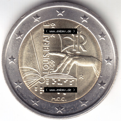 Münzen Euromünzen 2 Euro 2009, Italien 2 Euro Gedenkmünze 2009 (1) Sammlung