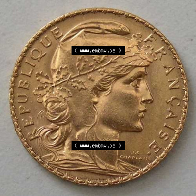 Münzen Frankreich Goldmünze 1907 (2) Sammlung