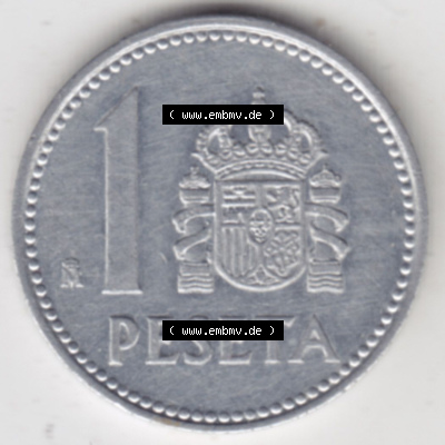 Münzen Spanien Eurovorläufer, Umlaufmünze vor Euroeinführung 1982-1989, 1 Pesete 1986 (1) Sammlung