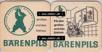 Bierdeckel Bärenpils, Berliner Bärenbier Brauerei Berlin (2) Sammlung