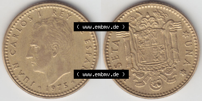 Münzen Spanien Eurovorläufer, Umlaufmünze vor Euroeinführung 1975, 1975-1980, Una Peseta, 1 Pesete 1979 (3) Sammlung