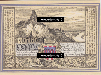 Notgeldscheine aus Bad Honnef 1921, 99 Pfennig (2) Sammlung