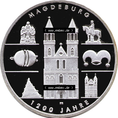 Münzen Euromünzen 2005, Deutschland 10 Euro Sondermünze 2005, 10 Euro 1200 Jahre Magdeburg (1) Sammlung