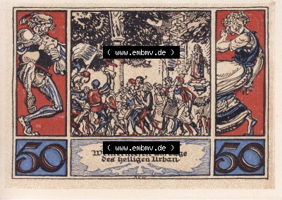 Notgeldscheine aus Arnstedt 1921, 50 Pfennig n (2) Sammlung