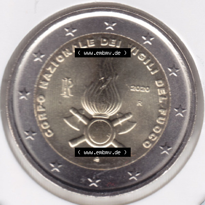 Münzen Euromünzen 2 Euro 2020, Italien 80 Jahre Feuerwehr in Italien. 2 Euro Gedenkmünze, gültiges Zahlungsmittel in allen... Sammlung