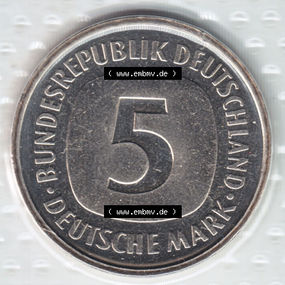 Münzen Deutschland Münzsätze Deutsche Mark Stempelglanz 1998, 5 DM-Deutsche Mark (1) Sammlung