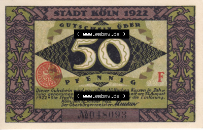 Notgeldscheine aus Köln Heinzelmännchen-Serie 1922-1922, F I 50 Pfennig Heinzelmännchen (2) Sammlung
