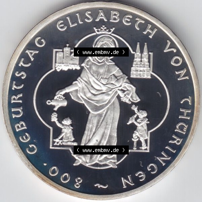 Münzen Euromünzen 2007, Deutschland 10 Euro Sondermünze 2007 (Stück 5), Elisabeth von Thüringen (2) Sammlung