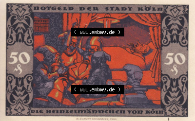 Notgeldscheine aus Köln Heinzelmännchen-Serie 1922-1922, F I 50 Pfennig Heinzelmännchen (1) Sammlung