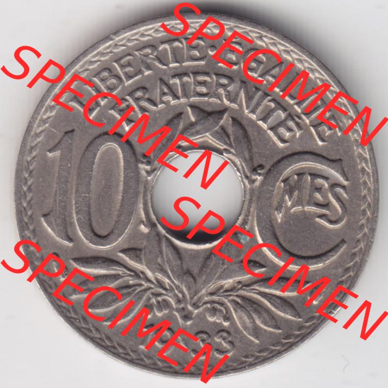 Münzen Frankreich Eurovorläufer, Umlaufmünze vor Euroeinführung 1917-1938, 10 Centimes, Cent 1933. Vorderseite einer Münze aus Europa als Digitales Bild... Sammlung