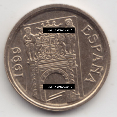 Münzen Spanien Eurovorläufer, Umlaufmünze vor Euroeinführung 1999-1999, 5 Peseten 1999 (2) Sammlung
