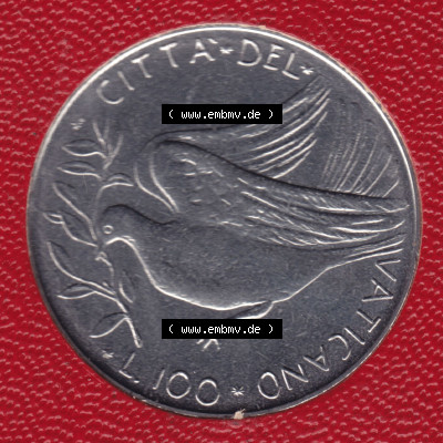 Münzen Vatikan Eurovorläufer, Umlaufmünze vor Euroeinführung 1970-1977, 100 Lira, 100 Lire (1) Sammlung