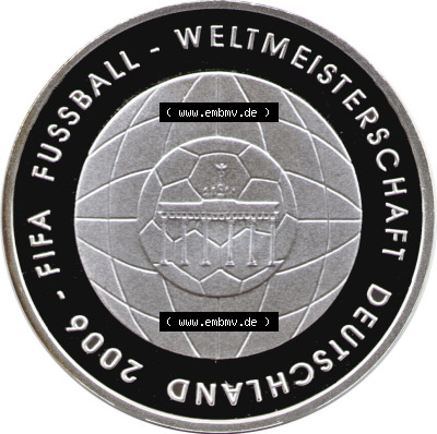 Münzen Euromünzen 2006, Deutschland 10 Euro Sondermünze 2006, 10 Euro Fussball WM 2006 in Deutschland (1) Sammlung