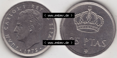 Münzen Spanien Eurovorläufer, Umlaufmünze vor Euroeinführung 1975-1975, 25 Peseten 1979 (3) Sammlung