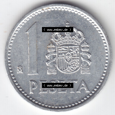Münzen Spanien Eurovorläufer, Umlaufmünze vor Euroeinführung 1982-1989, 1 Peseta, 1 Pesete 1987 (1) Sammlung