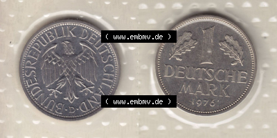 Münzen Deutschland Münzsätze Deutsche Mark Stempelglanz 1976, 1 DM-Mark (3) Sammlung