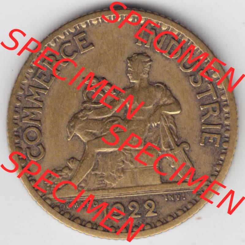 Münzen Frankreich Eurovorläufer, Umlaufmünze vor Euroeinführung 1920-1927, 1 Francs, Franken 1922. Rückseite einer Münze aus Europa als Digitales... Sammlung