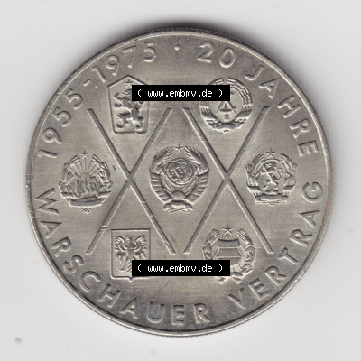 Münzen Deutschland DDR 10 Mark-Sondermünze 1975, 10 Mark DDR Gedenkmünze, 20 Jahre Warschauer-Vetrag (1) Sammlung